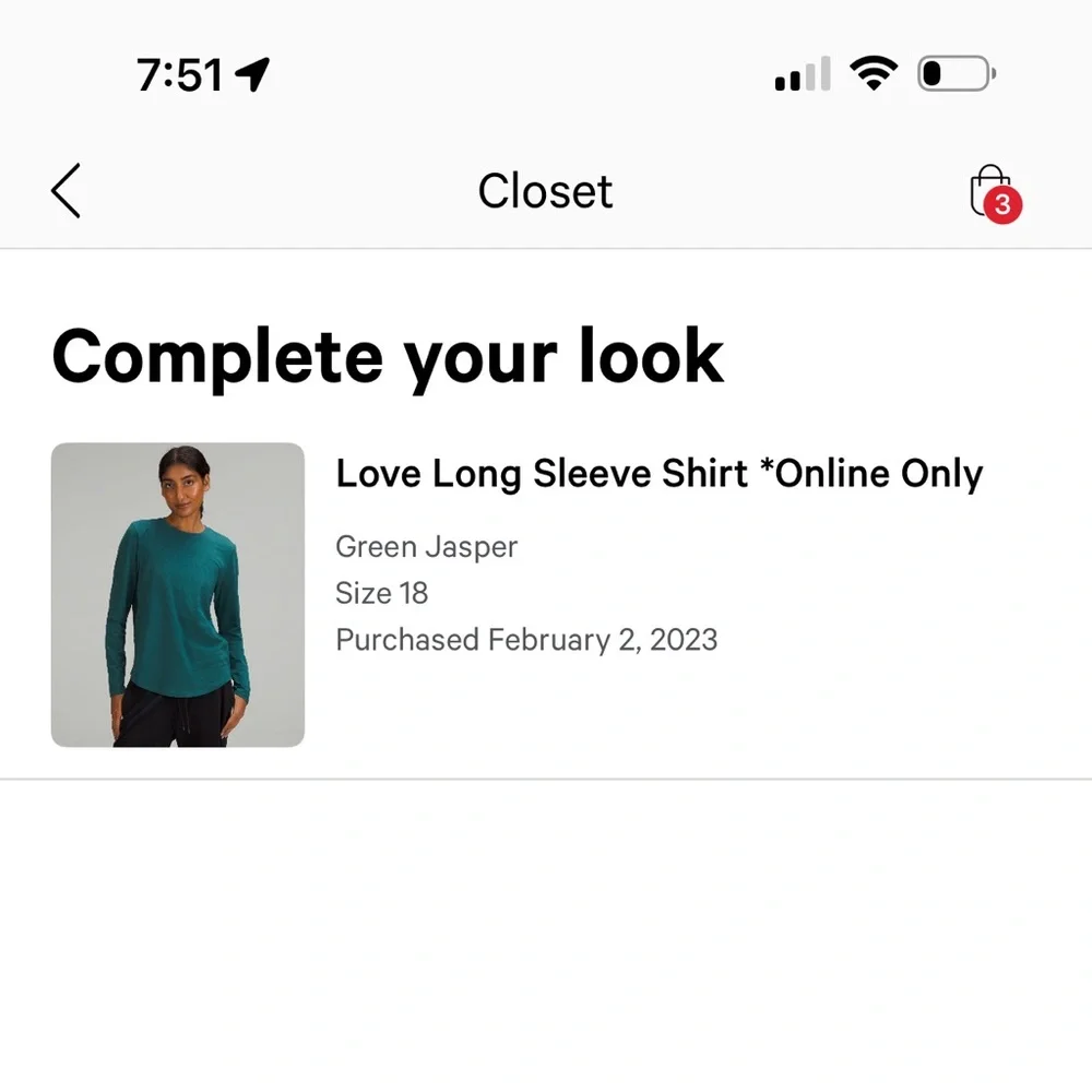 Lululemon Love Long Sleeve Shirt Jasper Green 18 - Picture 6 of 8